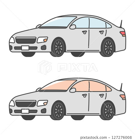 Stock Illustration: Undercover police car, Japanese police vehicle (full color & mono color SET) Stock Illustration: Undercover police car, Japanese police vehicle (full color & mono color SET) 127276008