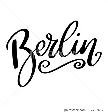 Berlin, hand lettering phrase, poster design, calligraphy vector illustration Berlin, hand lettering phrase, poster design, calligraphy vector illustration 127276120