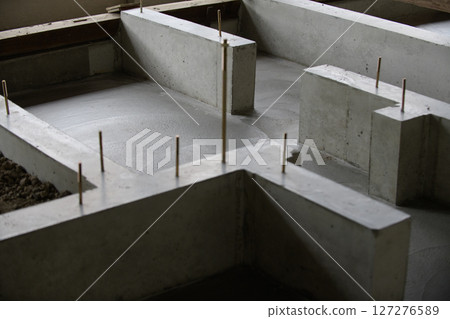 Foundation work for house renovation 127276589