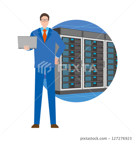負責伺服器維護的男子 負責伺服器維護的男子 127276923