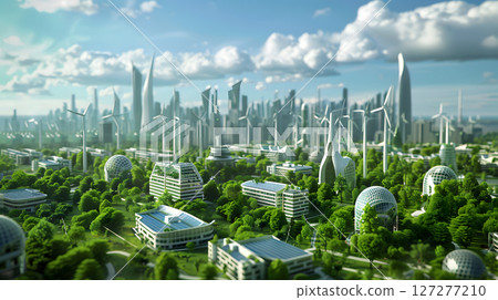 Renewable Energy-Powered City A city running entirely 127277210