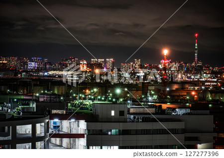 從京濱工業區看東京的夜景 127277396