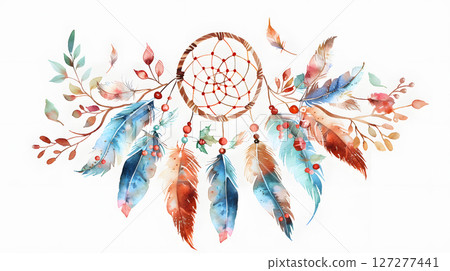 Dreamcatcher Christmas ornament clipart with festive 127277441