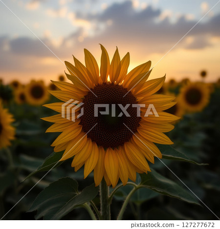 歡快的向日葵插圖,用於海報和傳單 | 透明背景 歡快的向日葵插圖,用於海報和傳單 | 透明背景 127277672