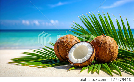 熱帶圖像椰子背景 127279448
