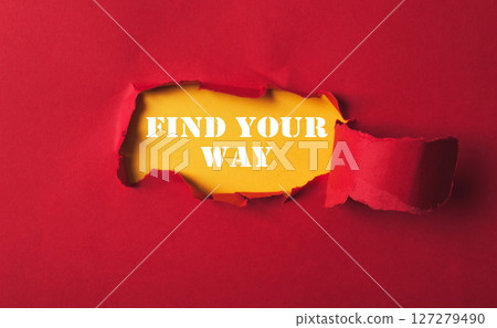 Red and yellow background with a tear in it Red and yellow background with a tear in it 127279490