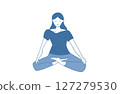 Illustration of a woman meditating 127279530