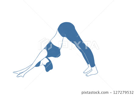 Woman doing yoga stretching legs Woman doing yoga stretching legs 127279532