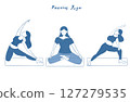 Illustration material set of women doing yoga 127279535