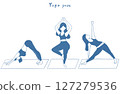 Illustration set of women doing yoga poses 127279536
