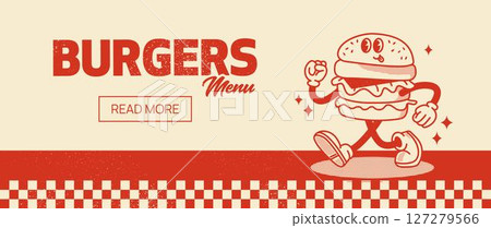 Retro Burger Guy Web Banner 127279566