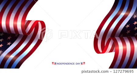 Exquisite illustration with isolated elements of wavy American flag on white background Exquisite illustration with isolated elements of wavy American flag on white background 127279695