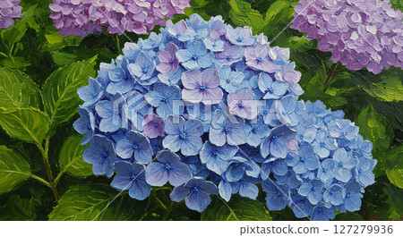 Blue hydrangea (oil painting style) 127279936