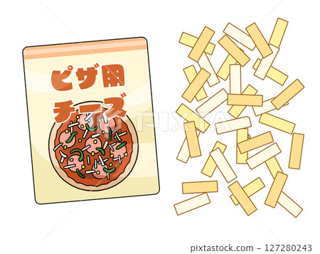 Pizza cheese illustration 127280243
