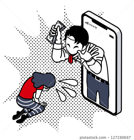 Romance scam - A woman realizes she's been scammed and a scammer laughs with the stolen money Romance scam - A woman realizes she's been scammed and a scammer laughs with the stolen money 127280687