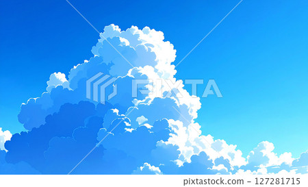 Blue sky, summer, cumulonimbus cloud 127281715