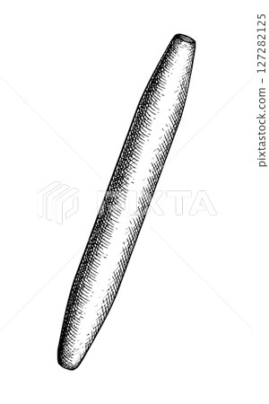 French rolling pin ink sketch. 127282125