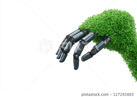 Advanced Robotics Mechanical Arm Assembling Microchips with Unique Green Texture Background Advanced Robotics Mechanical Arm Assembling Microchips with Unique Green Texture Background 127283883