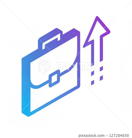 Professional Briefcase with Upward Arrow Signifying Growth and Success in Business Ventures 127284830