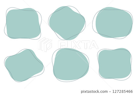 Simple fluid shapes. Vector illustration set of frames in dull colors. 127285466