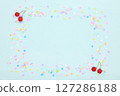 可愛的流行音樂和可愛的櫻桃背景 127286188
