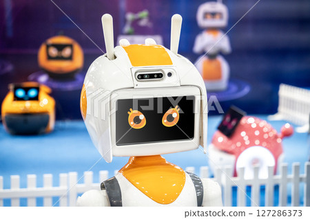 Robotics Trends technology business concept. Autonomous personal assistant robot for navigation direction. Robotics Trends technology business concept. Autonomous personal assistant robot for navigation direction. 127286373