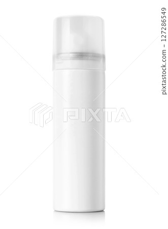 White cosmetic pump bottle with transparent cap isolated on white background for packaging or product mockup White cosmetic pump bottle with transparent cap isolated on white background for packaging or product mockup 127286549