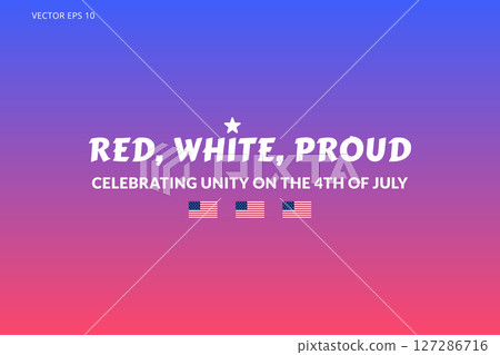 Red White Proud 4th of July Poster Art 127286716