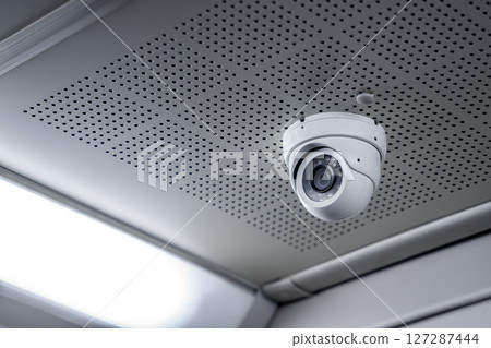 Indoor CCTV monitoring, security cameras inside a meeting room. 127287444