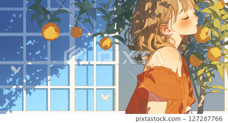 在果園工作的女孩 127287766