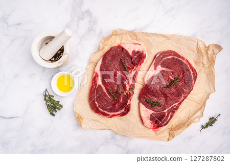 Raw beef steak 127287802