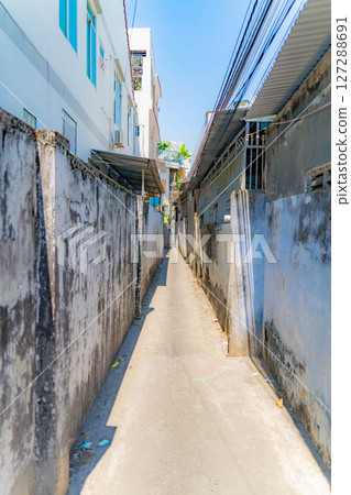 The streets of a small town. The streets of a small town. 127288691