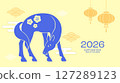 Minimalist card in paper cutting style cny 2026 127289123