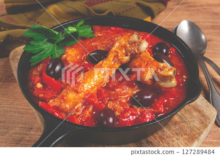 Pollo alla romana, Roman chicken, homemade, no people, Pollo alla romana, Roman chicken, homemade, no people, 127289484