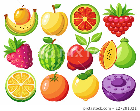 fruit set of fruit - Stock Illustration [127291321] - PIXTA