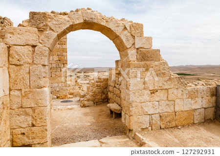View of the ruins of Avdat, in the Negev Desert, Southern Israel 127292931