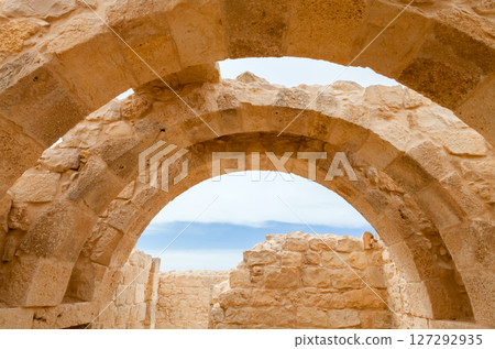 View of the ruins of Avdat, in the Negev Desert, Southern Israel 127292935