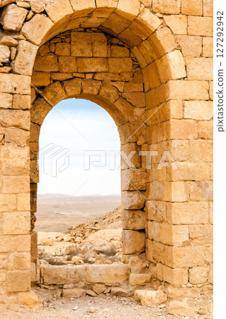 View of the ruins of Avdat, in the Negev Desert, Southern Israel 127292942