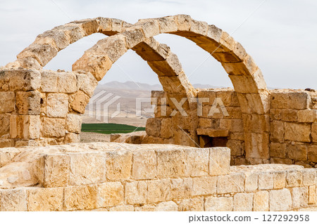 View of the ruins of Avdat, in the Negev Desert, Southern Israel View of the ruins of Avdat, in the Negev Desert, Southern Israel 127292958