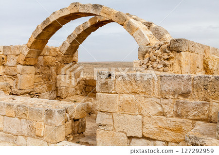 View of the ruins of Avdat, in the Negev Desert, Southern Israel View of the ruins of Avdat, in the Negev Desert, Southern Israel 127292959
