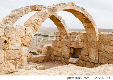 View of the ruins of Avdat, in the Negev Desert, Southern Israel View of the ruins of Avdat, in the Negev Desert, Southern Israel 127292961
