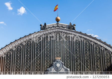 Facade of the Atocha railway station in the city of Madrid 127293053