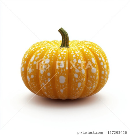 Minimalist pumpkin photograph on a white background, emphasizing fresh produce and clean design, suitable for seasonal marketing and creative projects. 127293426