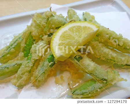荷蘭豆天婦羅照片 荷蘭豆天婦羅照片 127294170