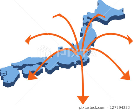 日本地圖上的箭頭 127294223