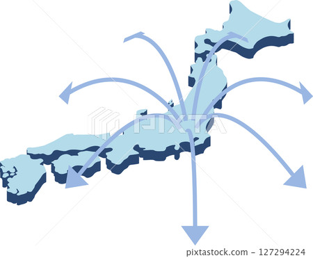 日本地圖上的箭頭 127294224