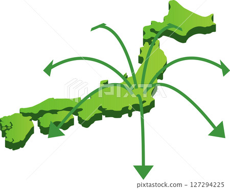 日本地圖上的箭頭 127294225