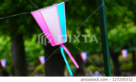Wind chimes swaying in the wind are a seasonal sight at Shobunuma Park 127295532