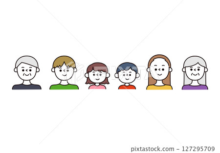 Three-generation family icon illustration Three-generation family icon illustration 127295709