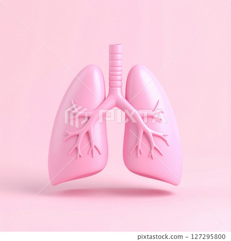 Pink Pastel Lungs 3D Render on Pink Background Pink Pastel Lungs 3D Render on Pink Background 127295800